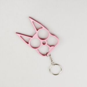 Pink Cat Ear Metal Self-Defense Keychain
